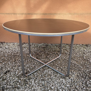 WILLEM HENDRIK GISPEN, round Art Deco Modernist coffee table, tubular steel structure, Bauhaus style ca 1930