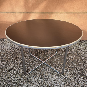 WILLEM HENDRIK GISPEN, round Art Deco Modernist coffee table, tubular steel structure, Bauhaus style ca 1930