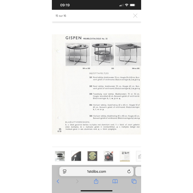WILLEM HENDRIK GISPEN, round Art Deco Modernist coffee table, tubular steel structure, Bauhaus style ca 1930