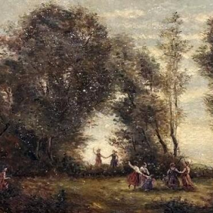 French School "Dance of the Nymphs" after Camille Corot, 19th century