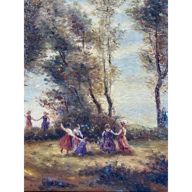 Franse school "Dans van de nimfen" naar Camille Corot, 19e eeuw