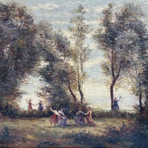 Franse school "Dans van de nimfen" naar Camille Corot, 19e eeuw