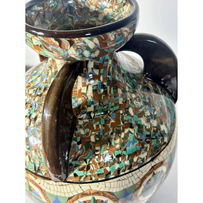 Jean Gerbino for Vallauris, rare ceramic vase with three handles, France, 20th century