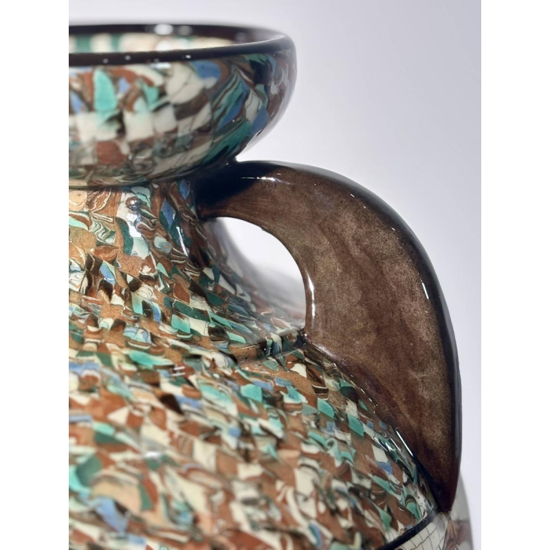 Jean Gerbino pour Vallauris, rare vase en céramique à trois anses, France XXe siècle