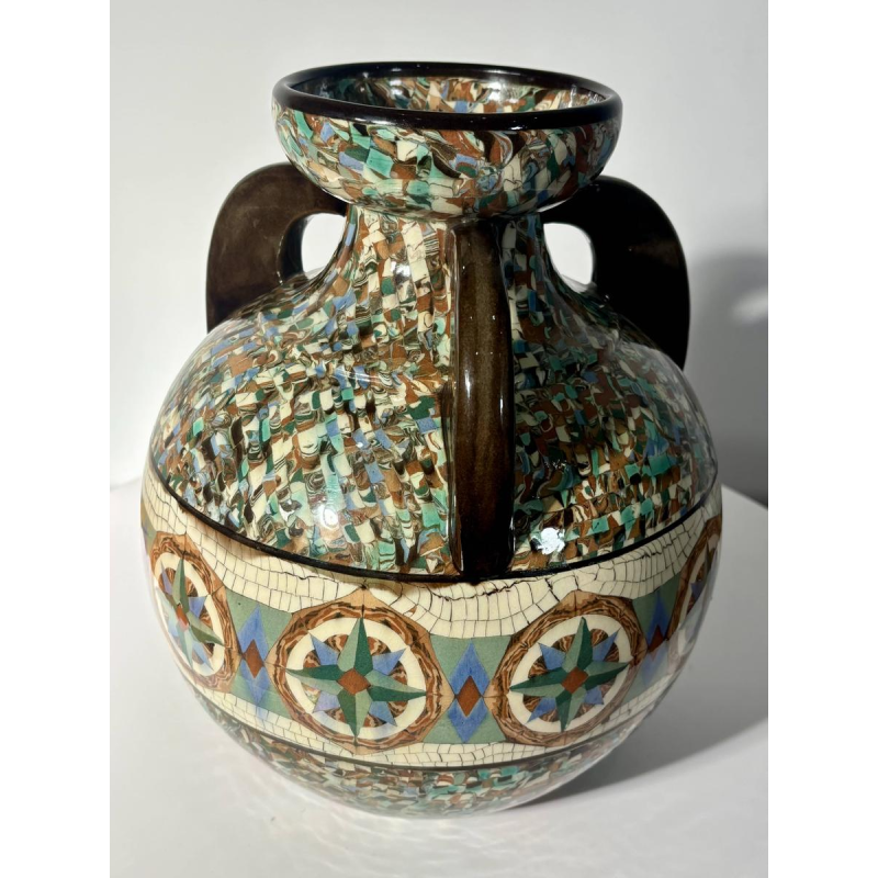 Jean Gerbino pour Vallauris, rare vase en céramique à trois anses, France XXe siècle