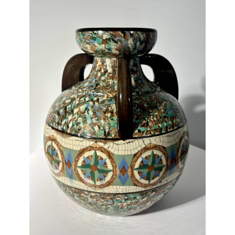 Jean Gerbino pour Vallauris, rare vase en céramique à trois anses, France XXe siècle