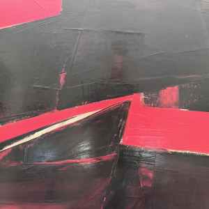 Serge DETRIAUX Abstraction rouge 90x115 cm painting