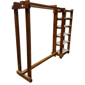 Porte manteau / étagère architecturale en sapin massif, XXe siècle