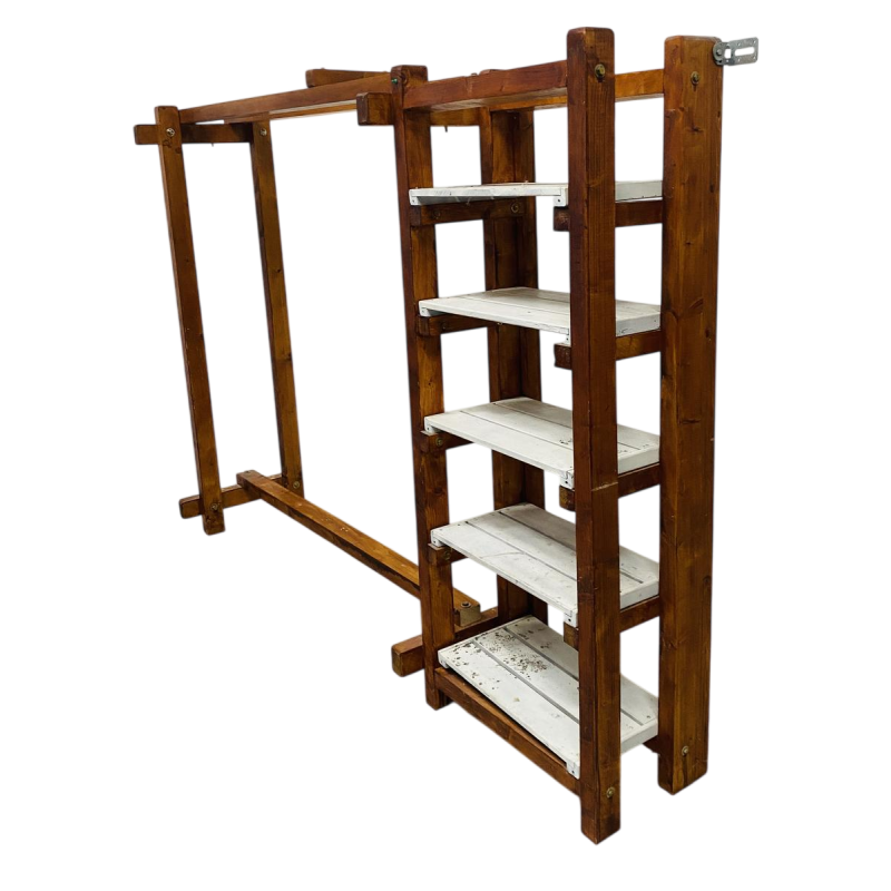 Architectonische kapstok/plank van massief vurenhout, 20e eeuw