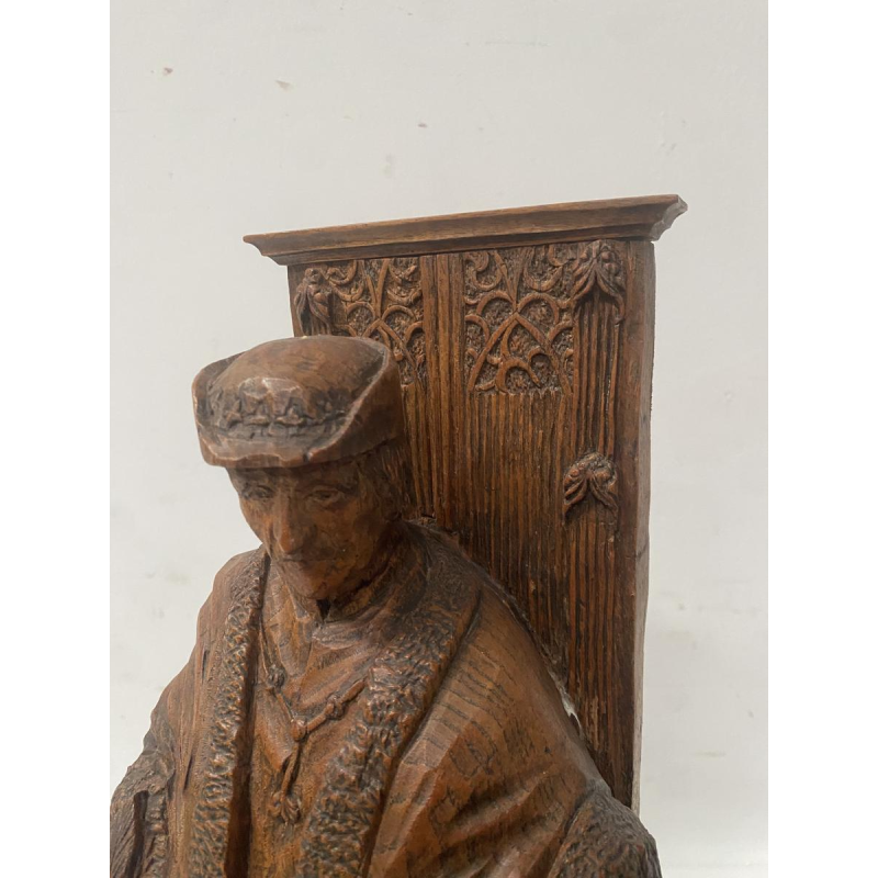 Sculpture depicting two prominent figures, carved wood, 20th century
