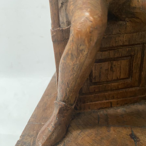 Sculpture depicting two prominent figures, carved wood, 20th century