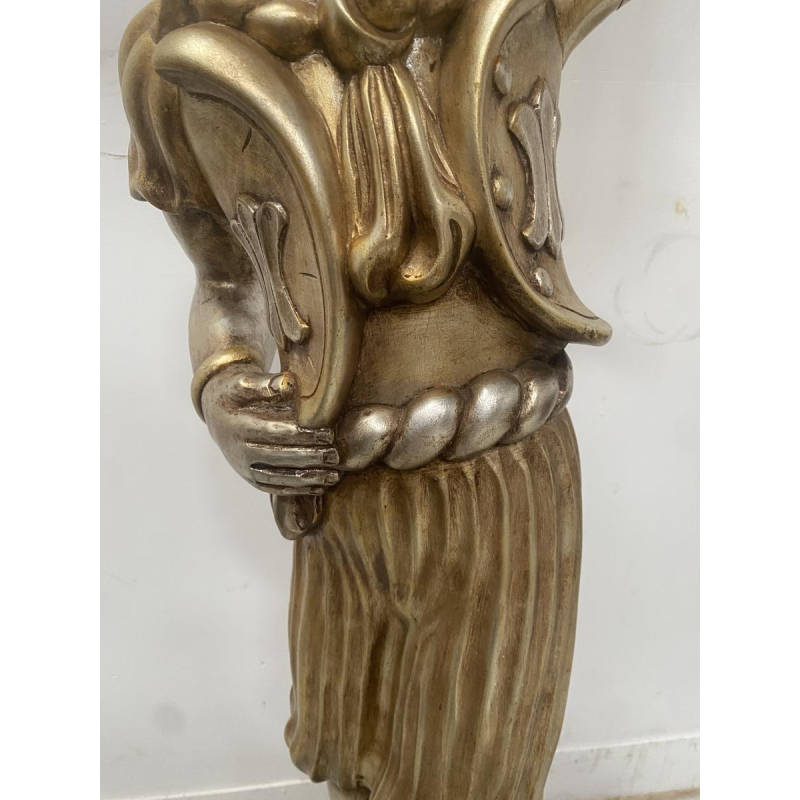 Nubian five-light lamp, silver and gold wood, second half of the 20th century