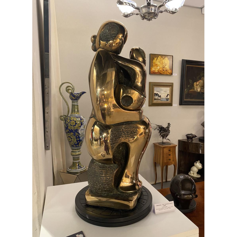 Domenico Colanzi “Maternité“ sculpture en bronze doré, Italie fin XXe s