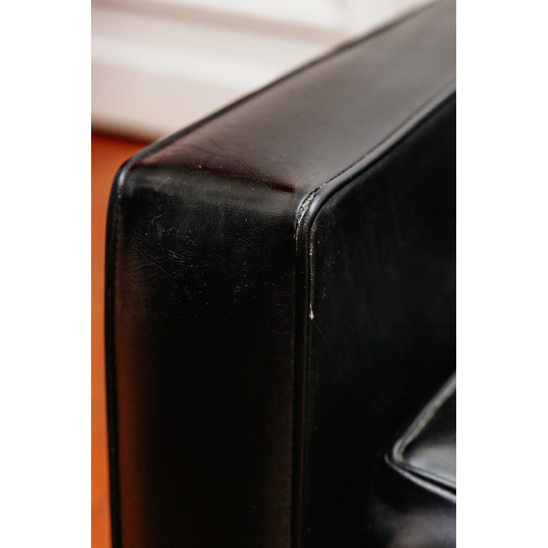 Armchair in black imitation leather, 1960