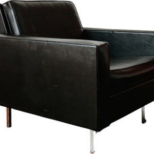 Armchair in black imitation leather, 1960