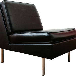 Zwarte vinyl fauteuil, circa 1960