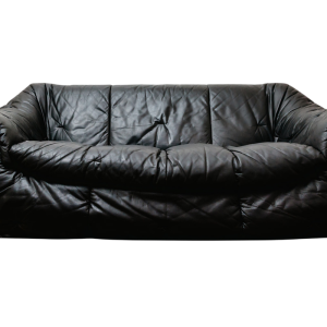 Michel Ducaroy voor Ligne Roset, leren bank in de vorm van een sloep, Frankrijk ca. 1970