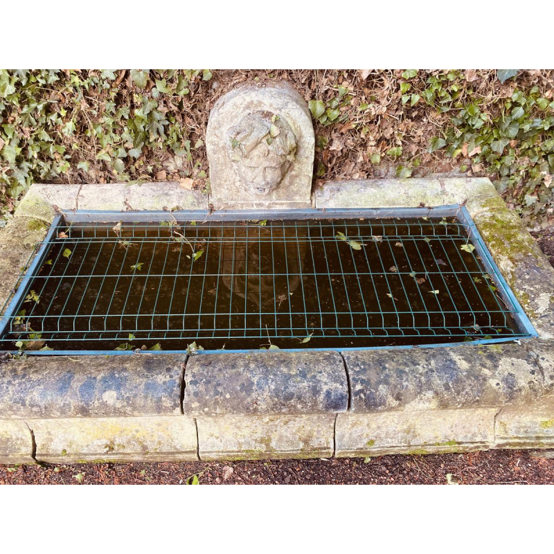 Large, old outdoor stone basin forming a fountain, circa 1900