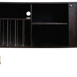 Meuble hi-fi vintage sur roulettes en bois stratifié noir, XXe siècle