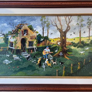 Marie-Louise BATARDY “Life Goes On” Naïve painting, oil on canvas