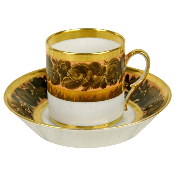 Porcelaine de Paris, tasse et sa soucoupe, début XIXe siècle