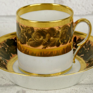 Porcelaine de Paris, tasse et sa soucoupe, début XIXe siècle