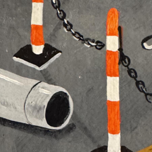 Marie-Louise BATARDY “Rue du boulot” Naïve painting, oil on canvas