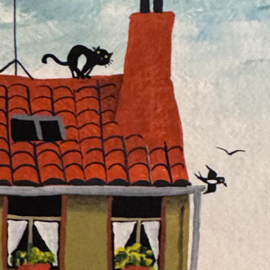 Marie-Louise BATARDY “Rue du boulot” Naïve painting, oil on canvas