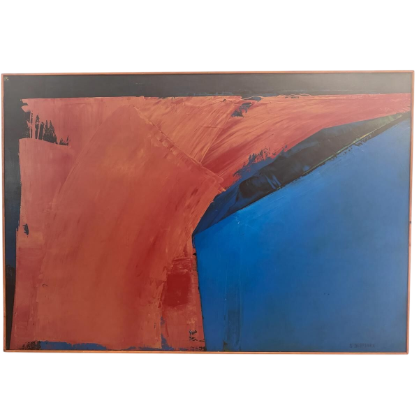 Serge Detriaux, abstract schilderij "Wijsheid en illusie", olieverf op paneel, 20e eeuw.