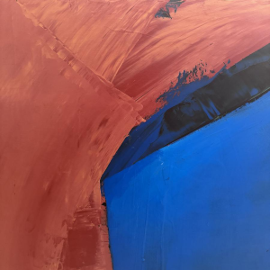 Serge Detriaux, abstract schilderij "Wijsheid en illusie", olieverf op paneel, 20e eeuw.