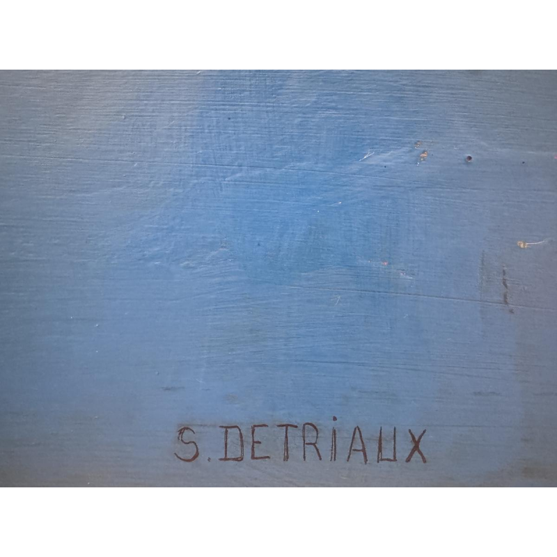 Serge DETRIAUX “Wisdom and Illusion” abstract painting, oil on panel, 20th century