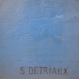 Serge DETRIAUX «Sagesse et Illusion» tableau abstrait, huile sur panneau, XXe siècle