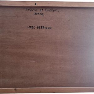 Serge DETRIAUX “Wisdom and Illusion” abstract painting, oil on panel, 20th century