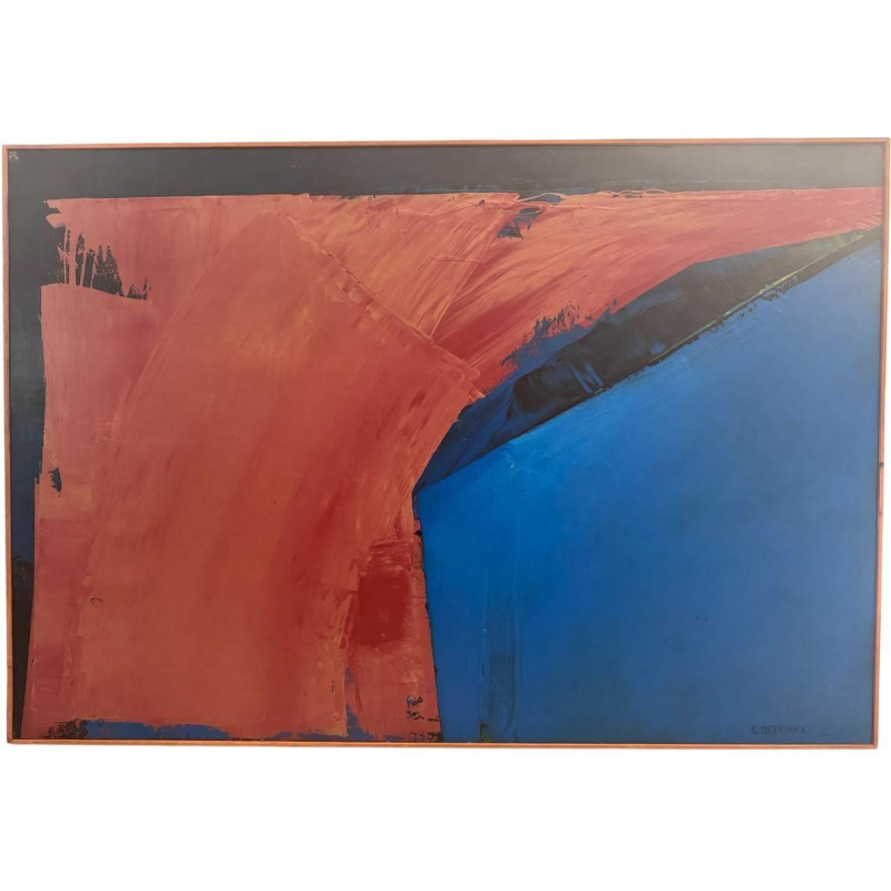 Serge DETRIAUX “Wisdom and Illusion” abstract painting, oil on panel, 20th century