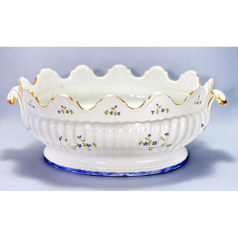 Porcelaine de Niderviller, verriere rafraîchissoir ovale, XVIIIe siècle