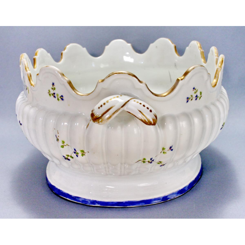 Porcelaine de Niderviller, verriere rafraîchissoir ovale, XVIIIe siècle