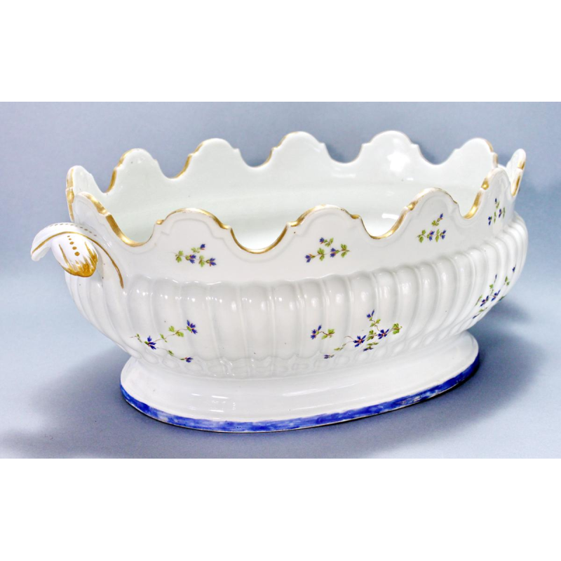 Porcelaine de Niderviller, verriere rafraîchissoir ovale, XVIIIe siècle