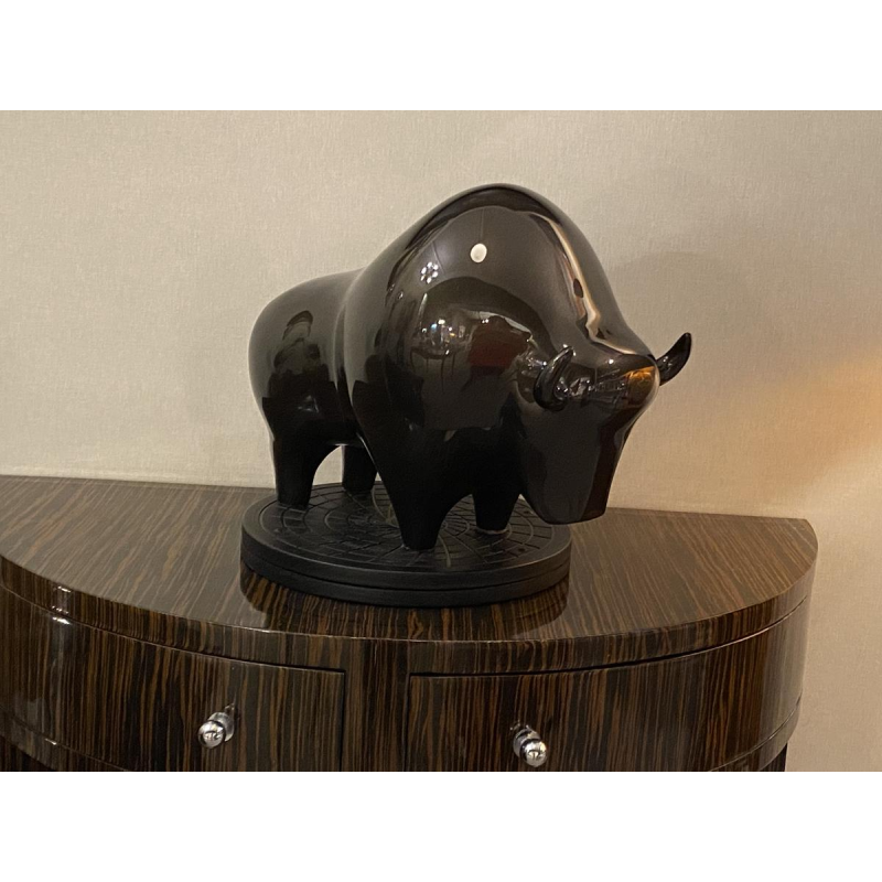 Laszlo Tibay ‘Bizon’ lacquered bronze sculpture