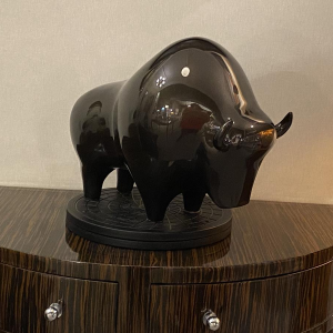 Laszlo Tibay ‘Bizon’ lacquered bronze sculpture