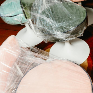 Set of stools and chairs with tulip legs, circa 1960