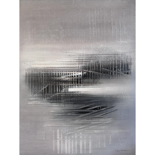 Roger DUDANT “Abstractie”, olieverfschilderij op doek, 1978