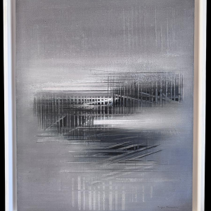 Roger DUDANT “Abstractie”, olieverfschilderij op doek, 1978