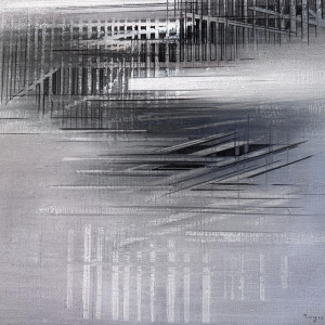 Roger DUDANT “Abstraction” oil painting on canvas, 1978