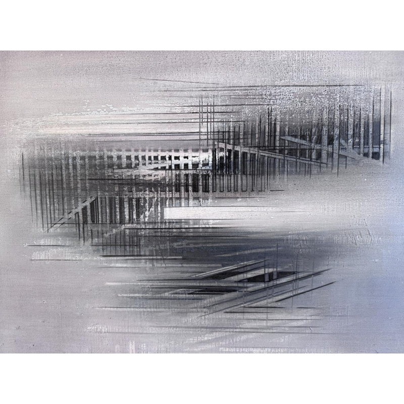 Roger DUDANT “Abstractie”, olieverfschilderij op doek, 1978