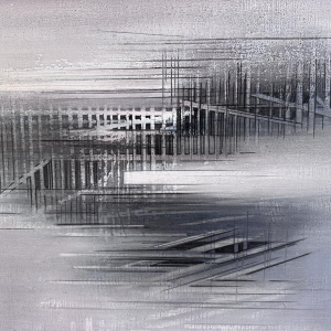 Roger DUDANT «Abstraction» tableau huile sur toile, 1978