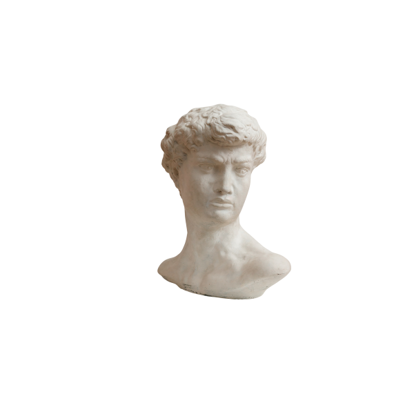 Classical-inspired plaster bust of David