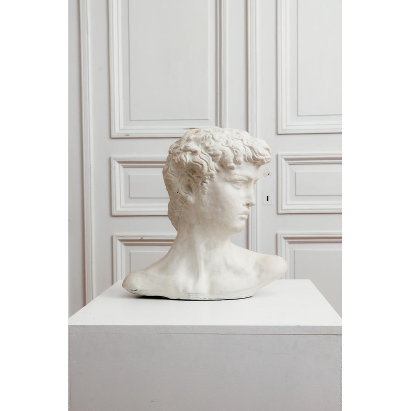 Classical-inspired plaster bust of David