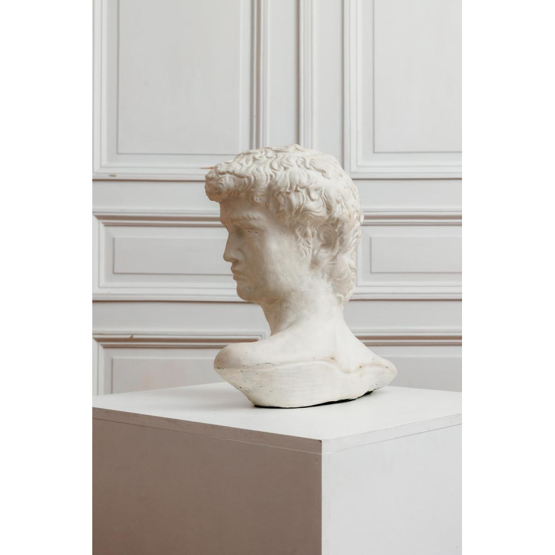 Classical-inspired plaster bust of David