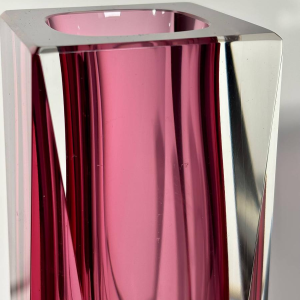 Vase facetté en verre de Murano - Technique Sommerso - circa 1960