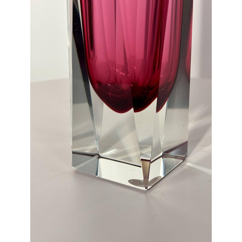 Gefacetteerde vaas van Muranoglas - Sommerso-techniek - circa 1960